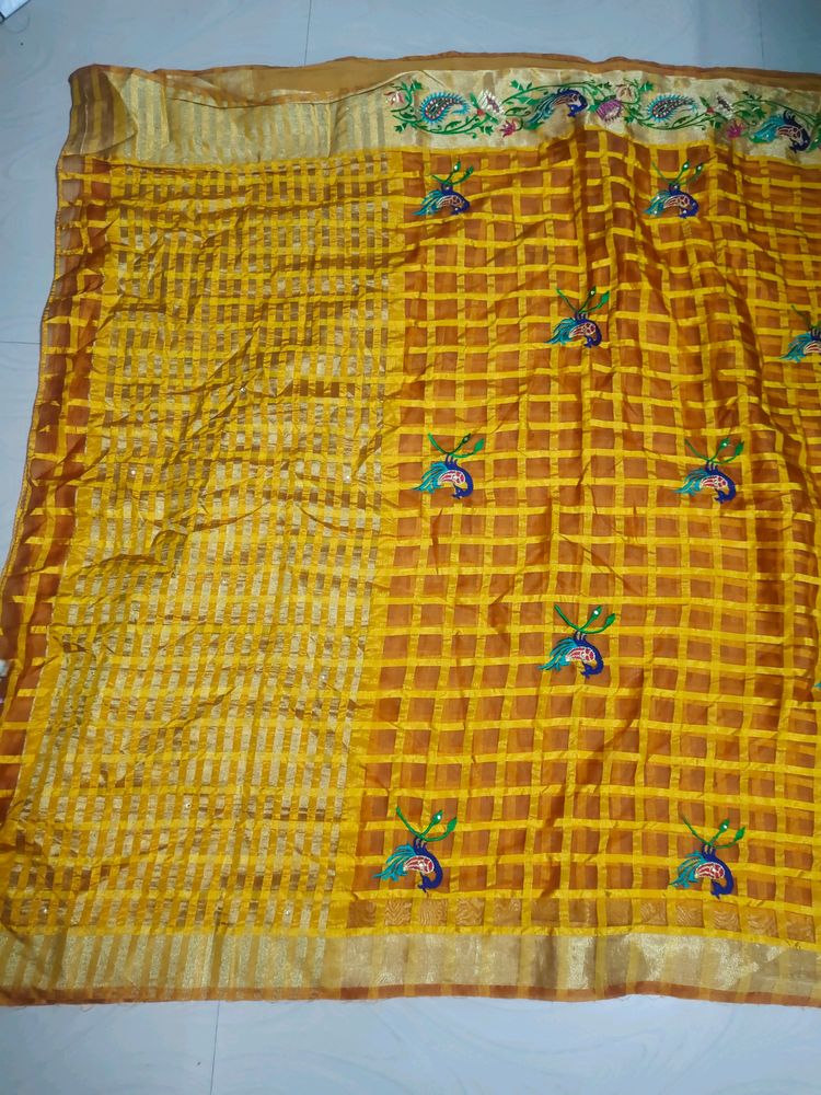 Mustard Yellow Formal Classic Saree