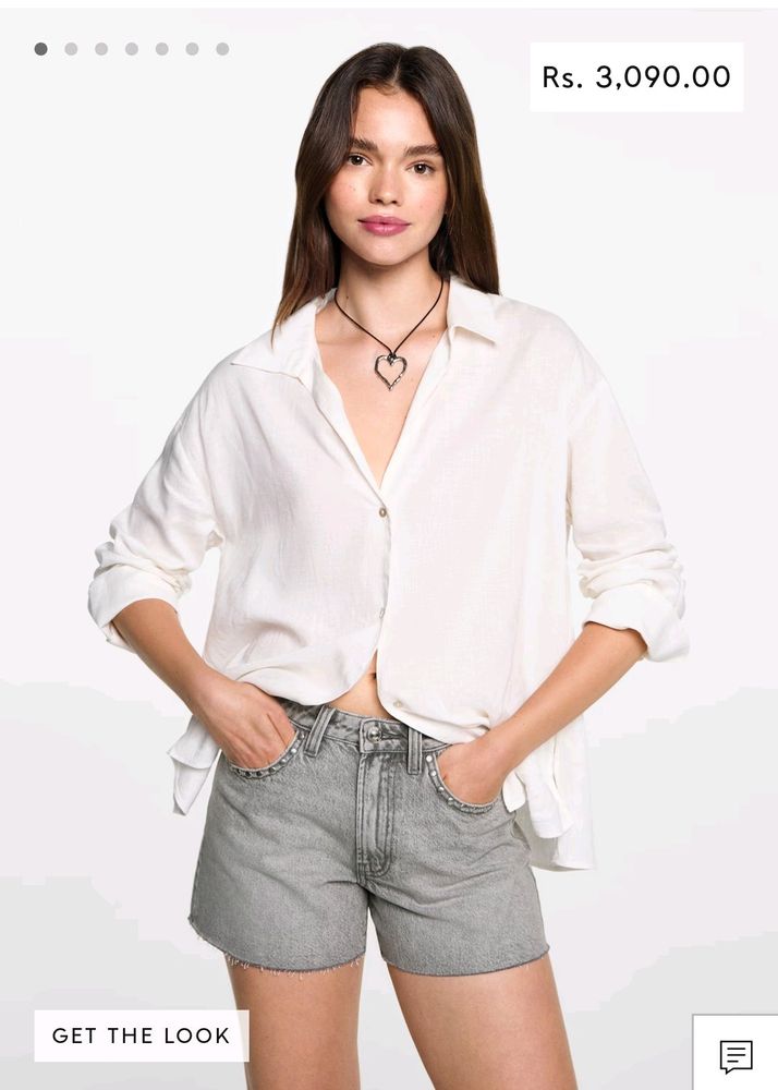 Mango Basic Chiffon White Shirt