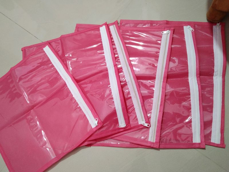 Piece Of 6 Pink Saree Cover