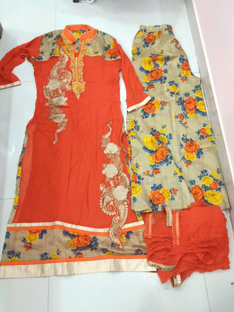 Orange Kurta Set