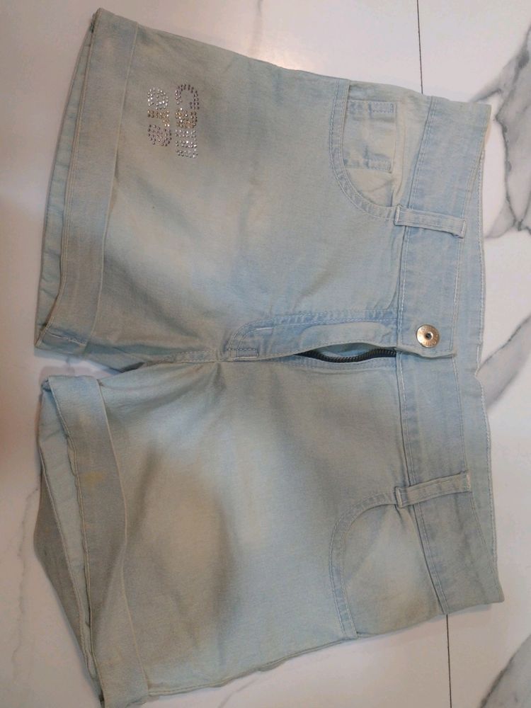 Light Blue Denim Shorts