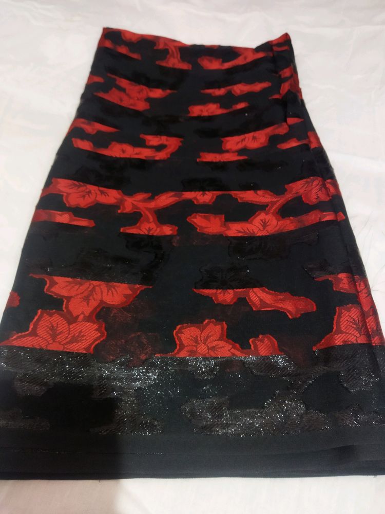 Black Flowers Fabric