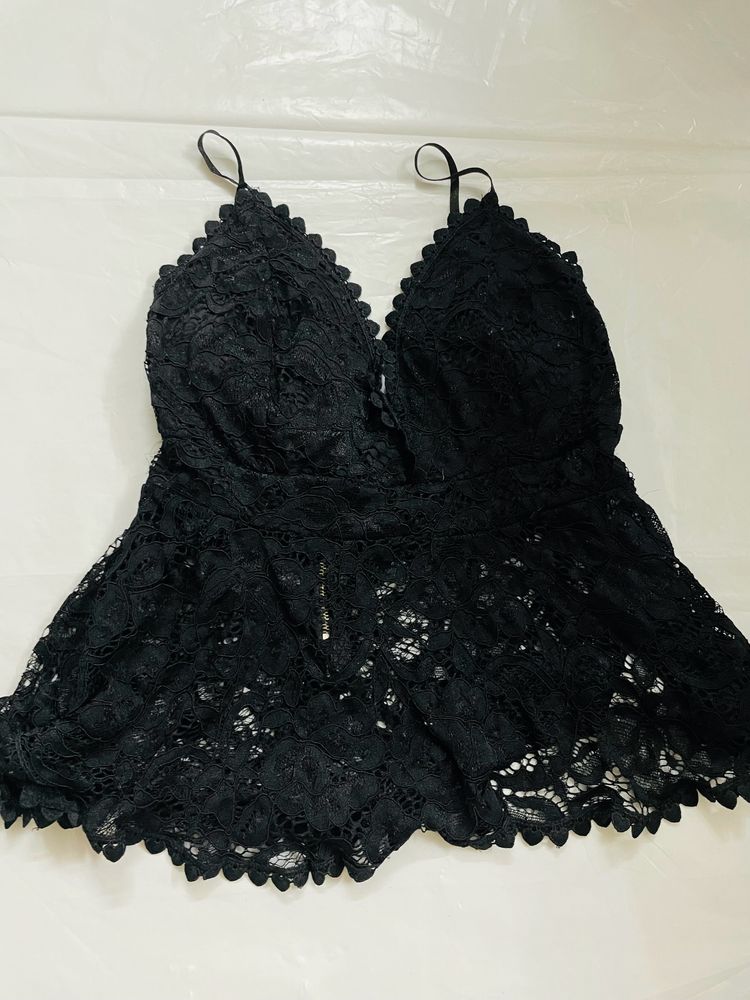 Women Black Lace Bralette Top