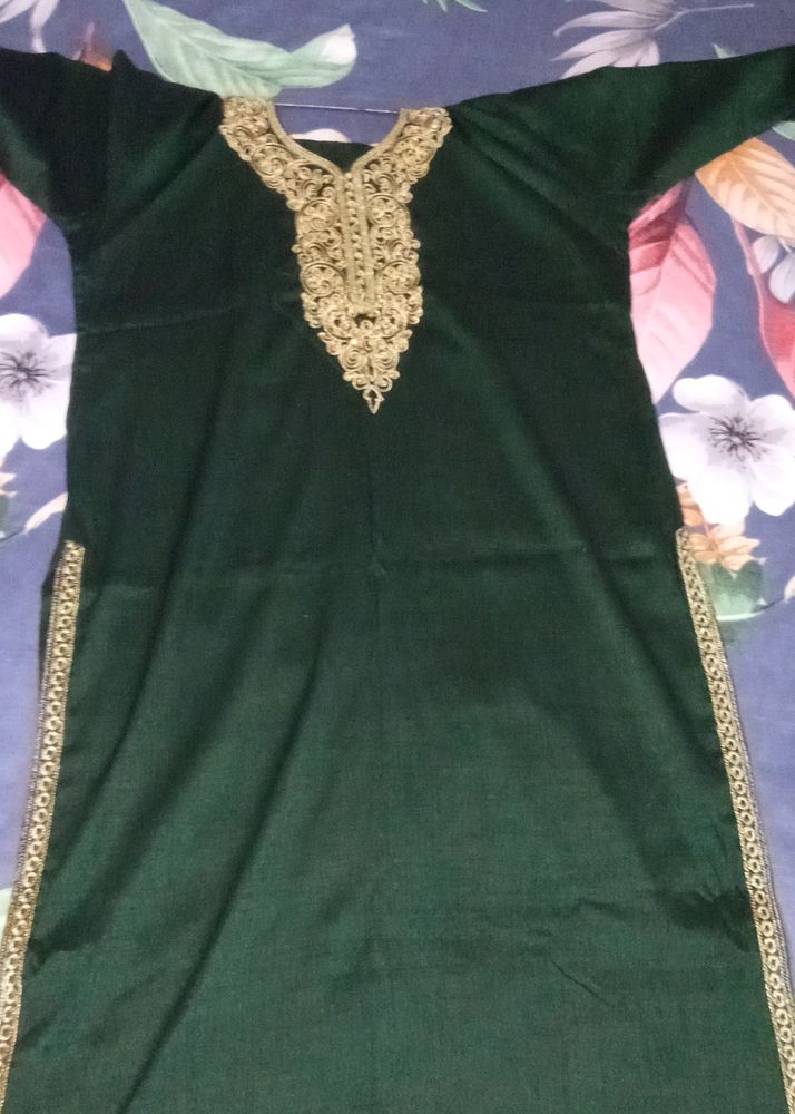 Green Kurta Embroidery Design