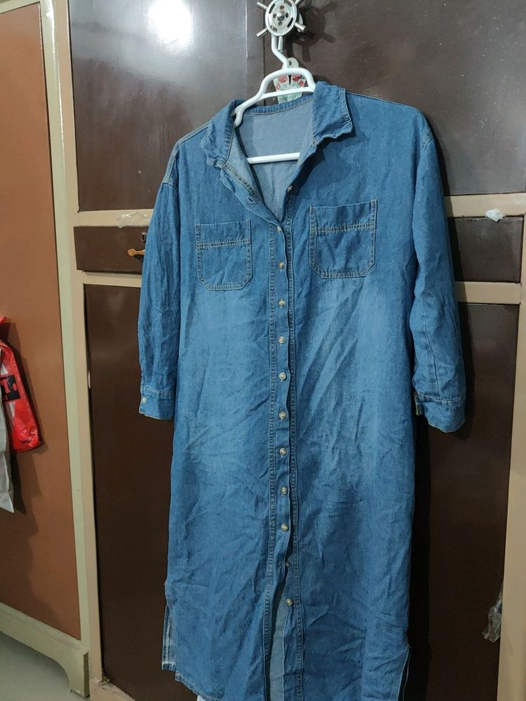 Denim Button Up Shirt Dress