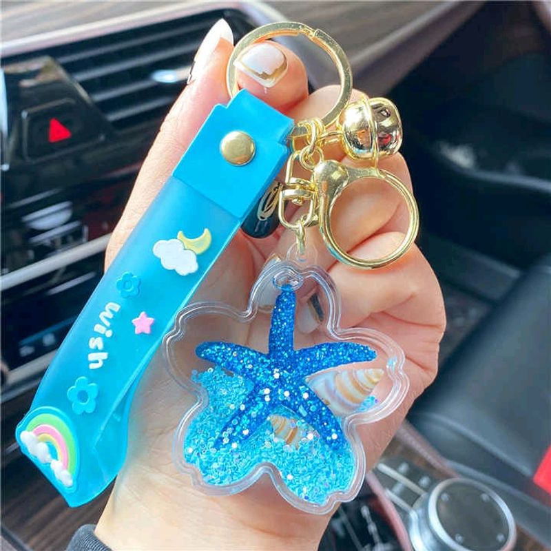 Watery Glitter Shells Keychain Japanese Stationary