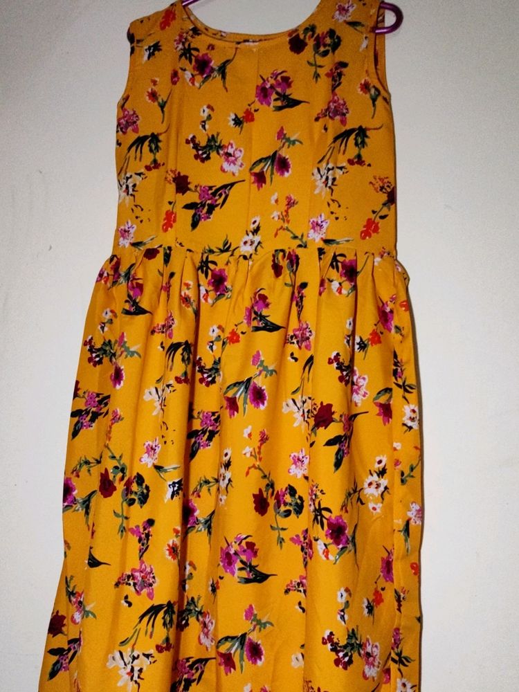 Yellow Frock With Flowers