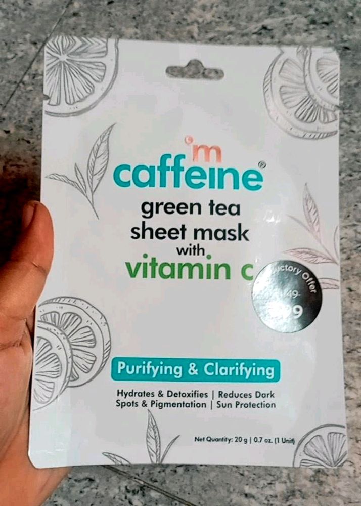 MCaffeine Green Tea Sheet Mask With Vitamin C