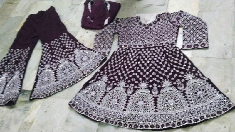 Diamond 💎 Work Purple 💜 Gharara 🔥✨