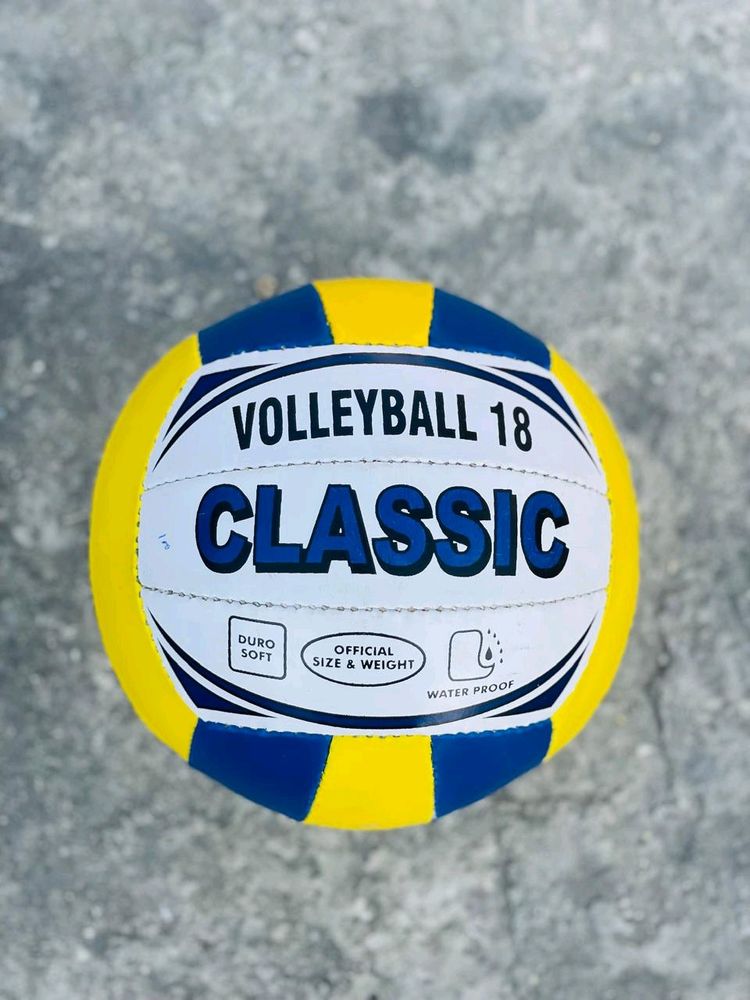 "Synthetic Super Volleyball - Size 5, Yellow & Blu