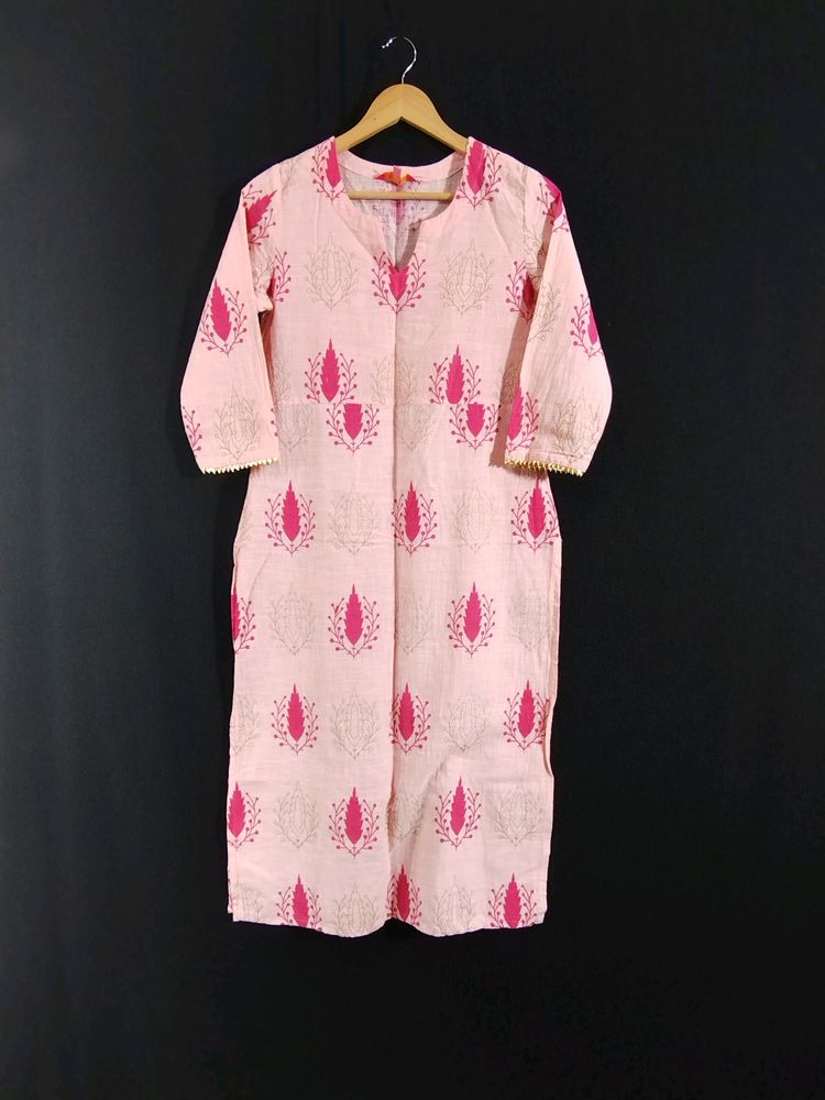 Light Pink Printed Kurti (Women)