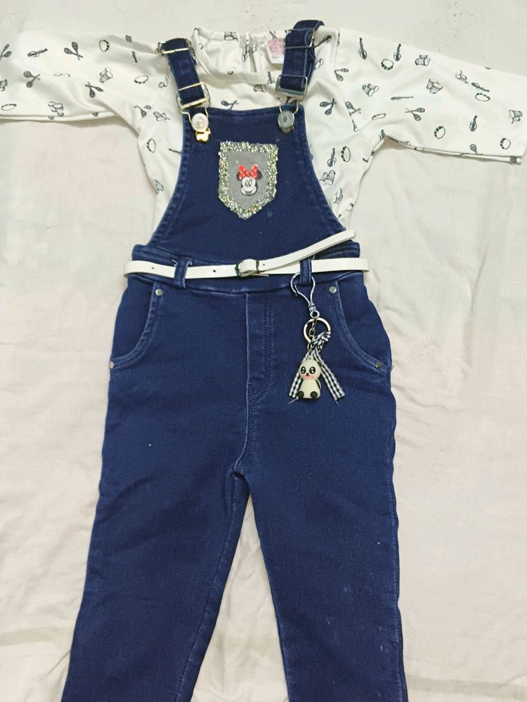 Baby Girl Cute Top and jean( With Belt)