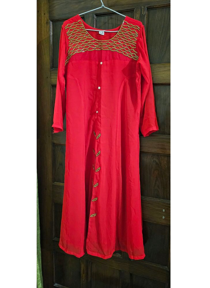 A Line Kurta Like Frock Having Front Cut Design