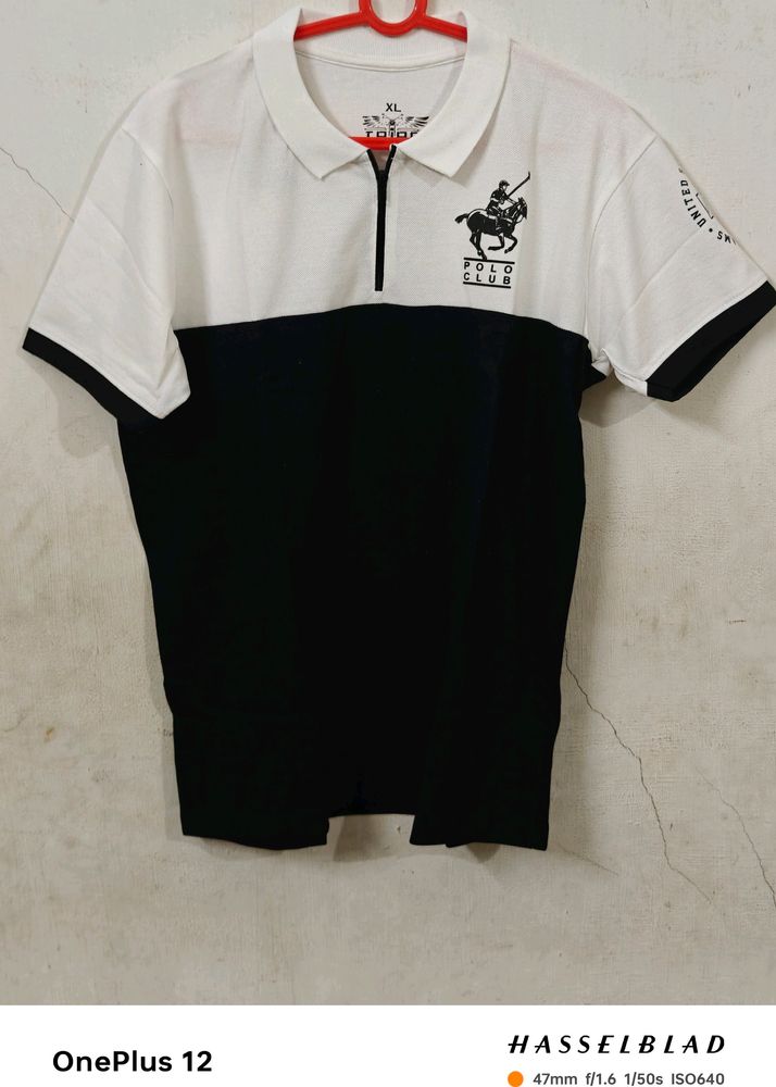 Brand New With Tags Black & White POLO TSHIRT - XL