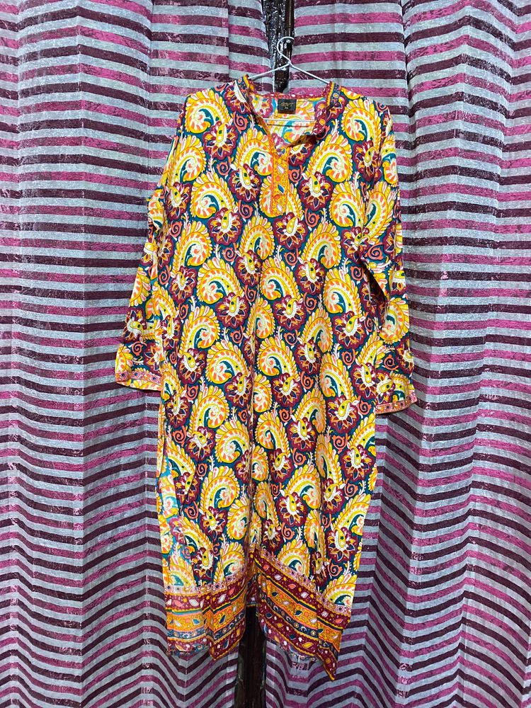 Pakistani Look Full Sleeves Printed Kurta