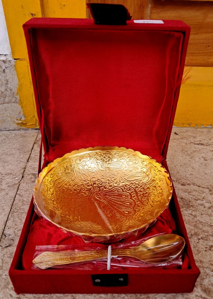 Golden Bowl With Spoon Diwali Gifting