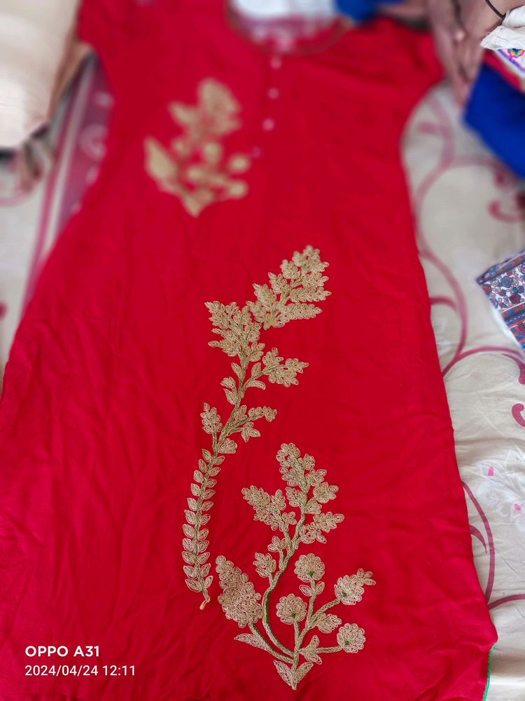 Red Festive Kurta