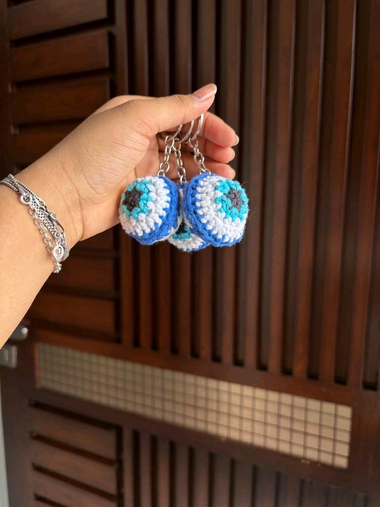 Crochet Evil Eye Keychains