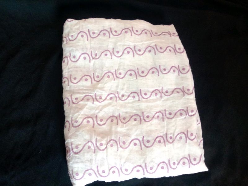 White Dupatta With Purple Combination