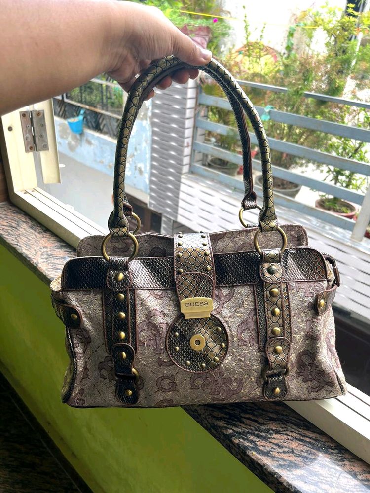 Guess Y2k vintage statement Snakeskin logo bag