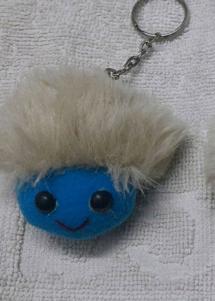 Cute Blue Keychain Face Toy