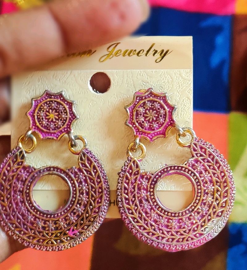 Bohemian Chic Pink Earrings