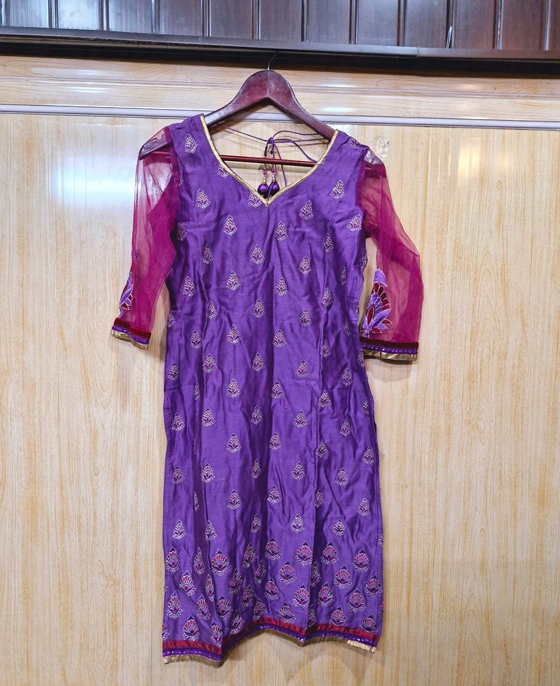 Purple Kurti With Lining (Women's)