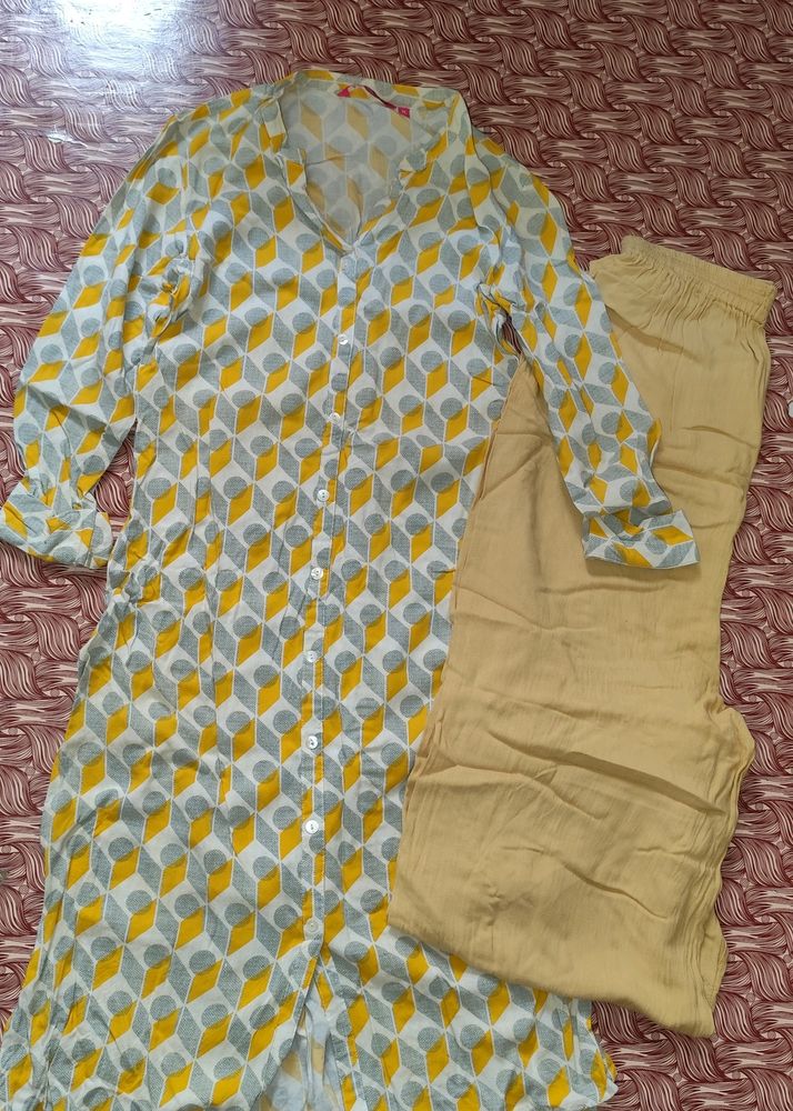 Yellow Kurti Plazzo