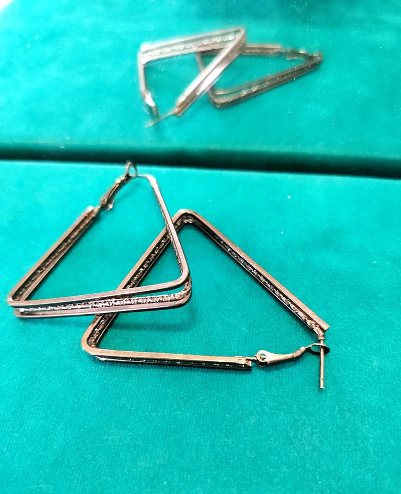 Korean Style Triangle Hoop Earrings