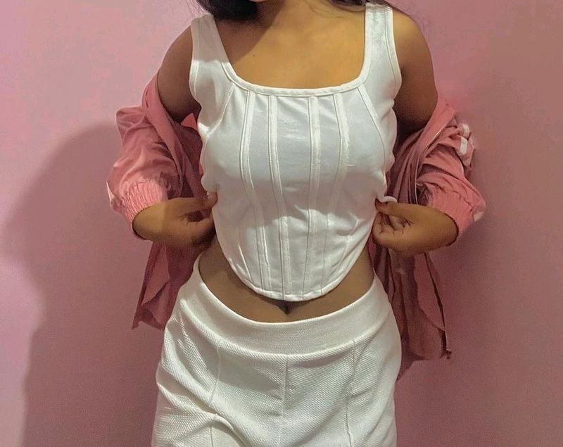 White Tank Crop Top For Women