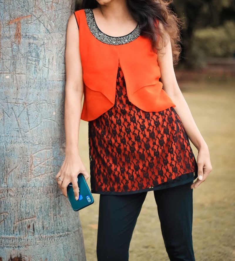 Party Wear Orange Top