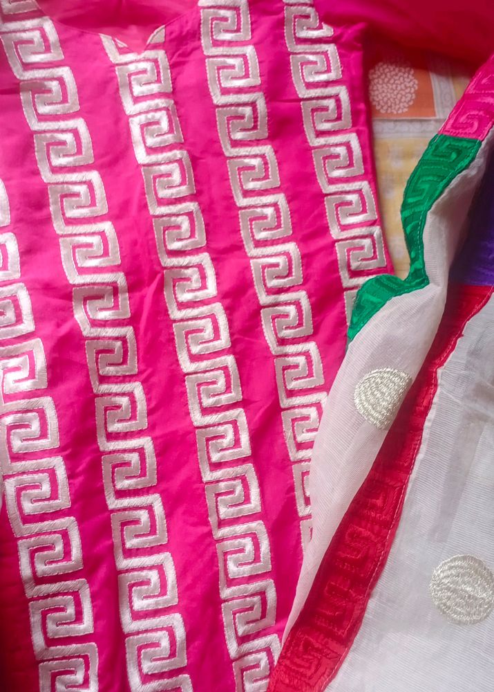 Chanderi Pink Kurta .