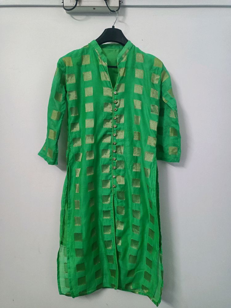 Kurta Top For Women Fluorescent Green Coloured