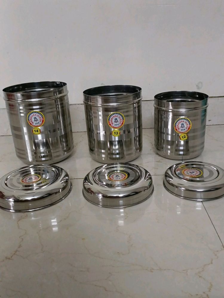 Stainless Steel Container, Set Of 3