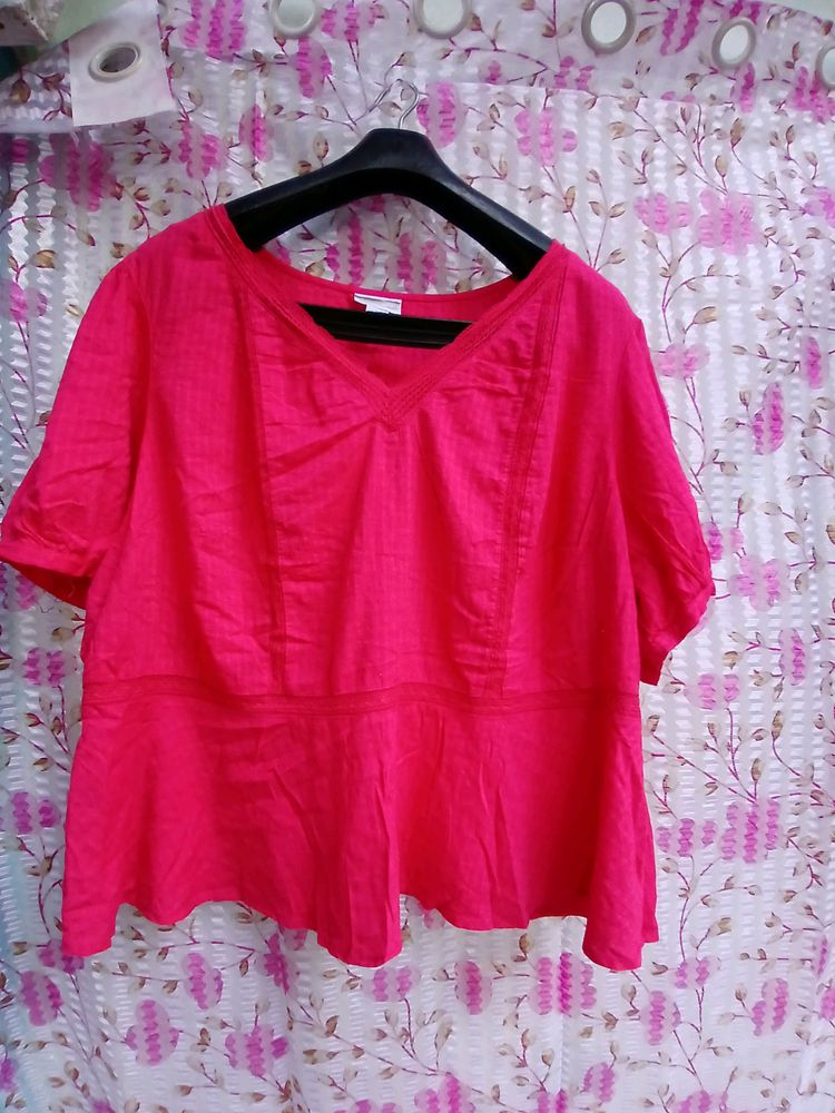 XXL Liz Claiborne Hot Pink Peplum Top NWT