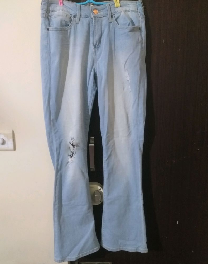 Levi's Distressed Blue Bootcut Jeans..