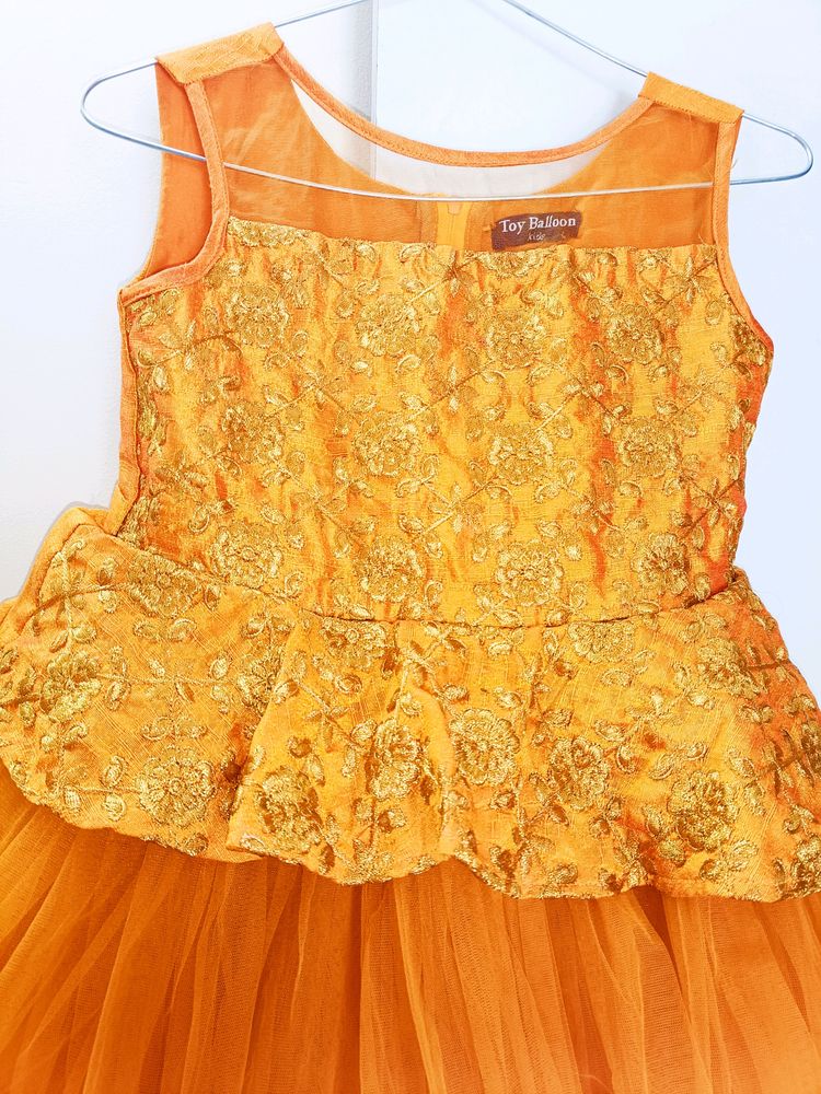 Branded Golden Cute Frock 😍 Negotiable Price