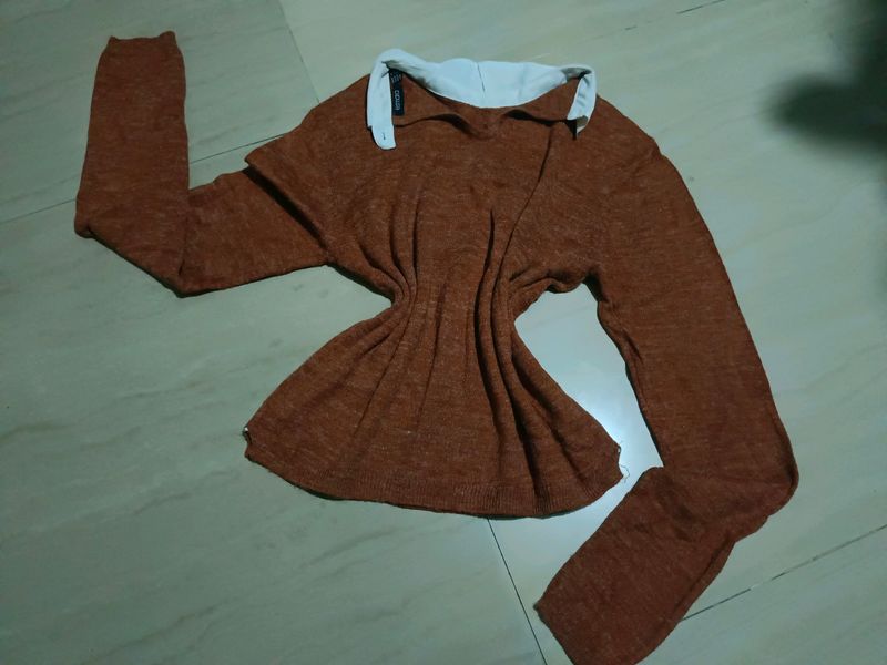 Korean Full Sleeves Collar Top