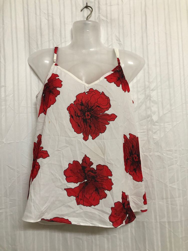 Dotti Red Flower Printed Top