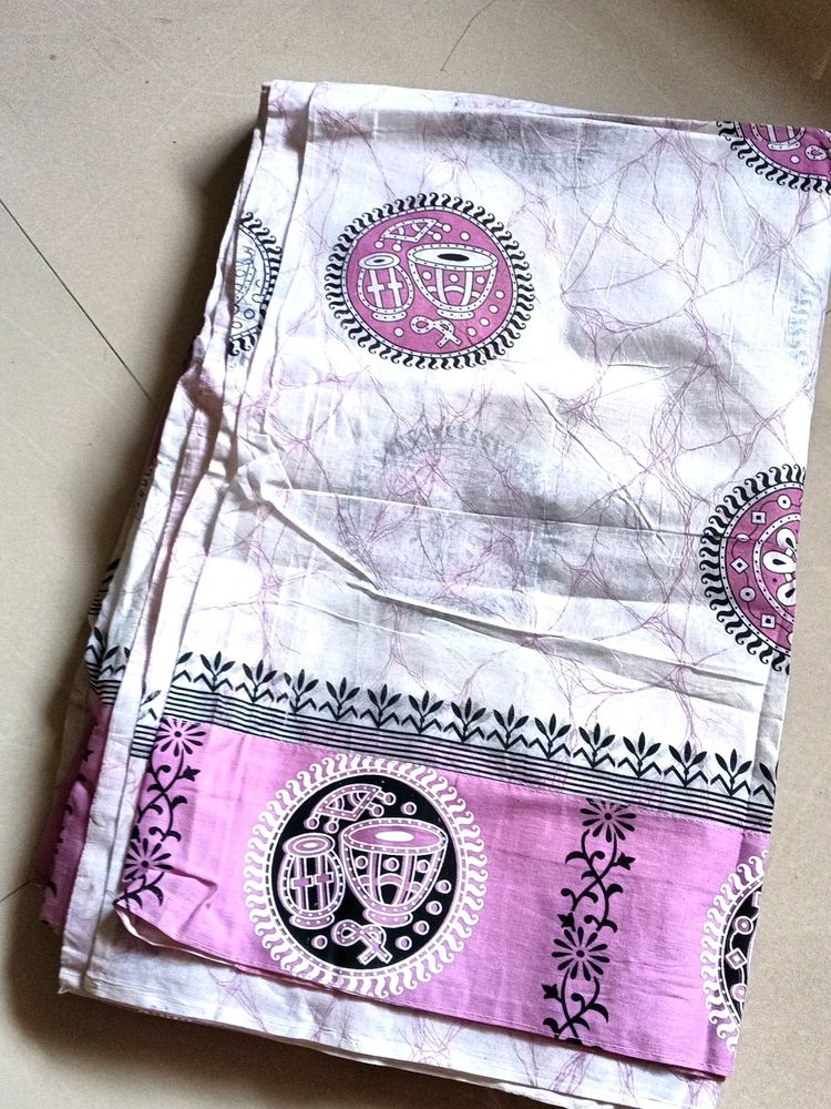 Lavender Designer Cotton Saree