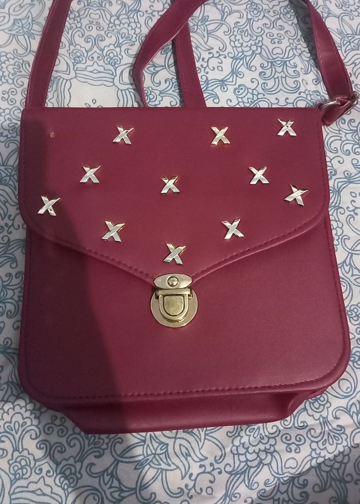 Maroon Colour Beautiful Sling Bag