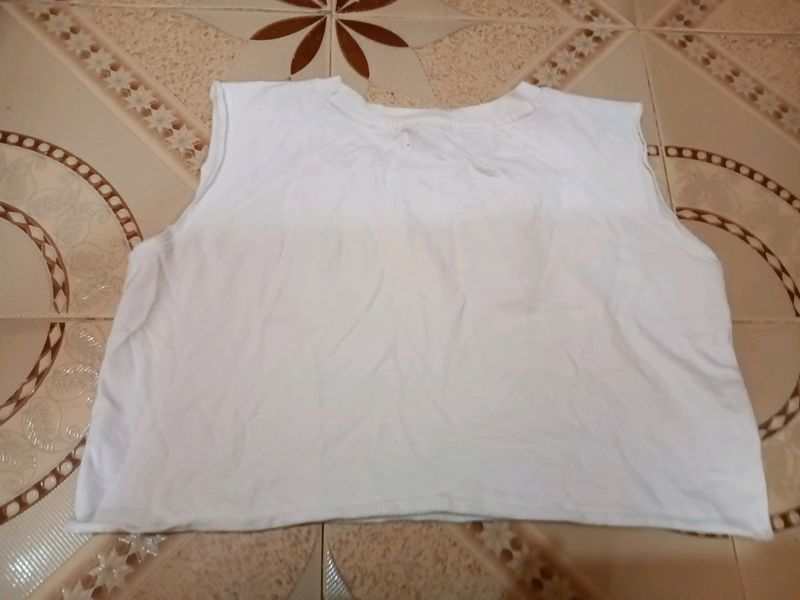 Bonkers Sleeveless White Top