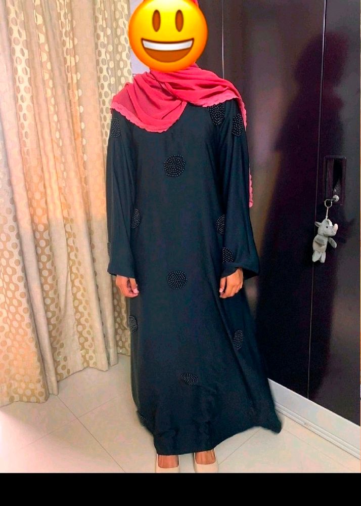 Black Beaded Abaya Like New Very Good Condition