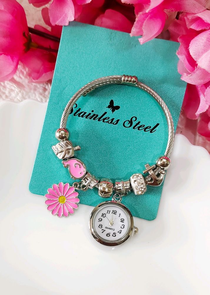 Charms With Watch Kada Bracelet