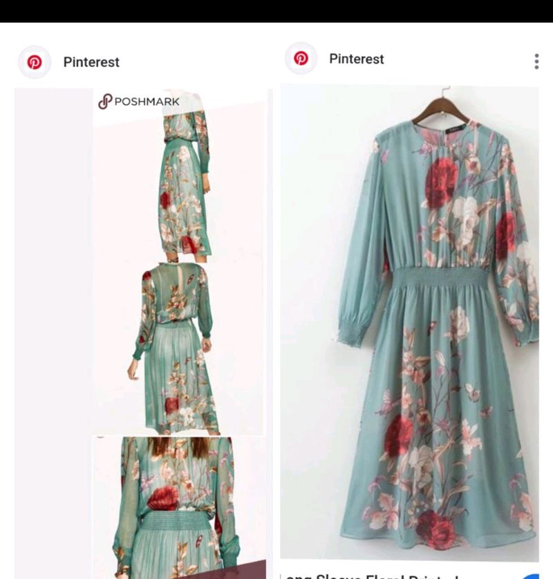 Pinteresty Beutiful Long Sleeve Floral Dress