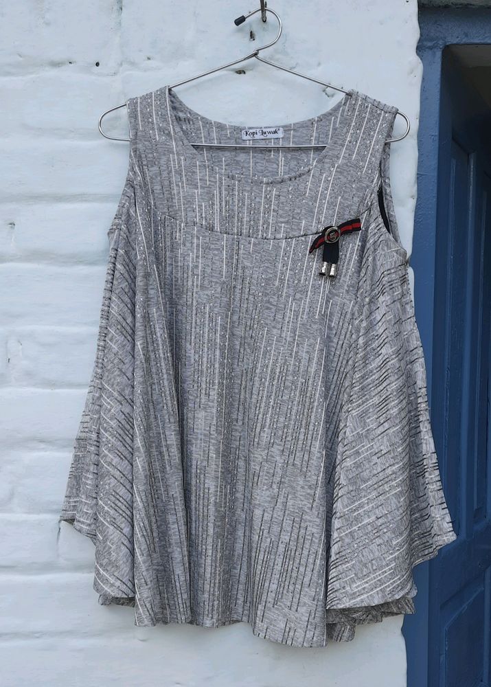 Women Grey Ponchu Top