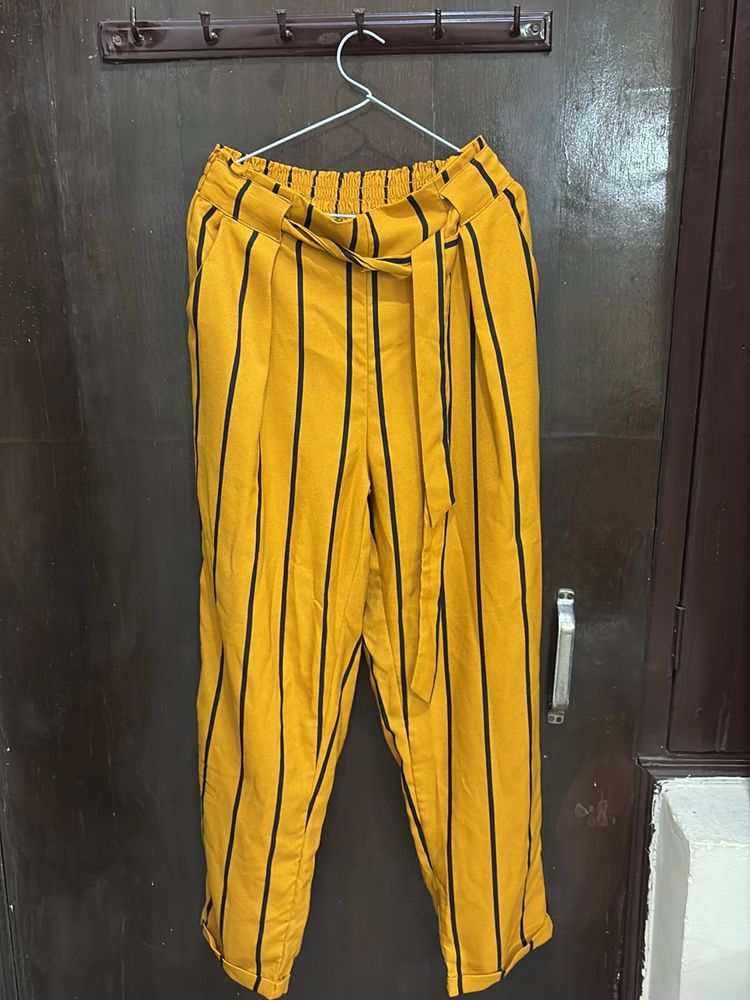 Mustard And Black Trousers