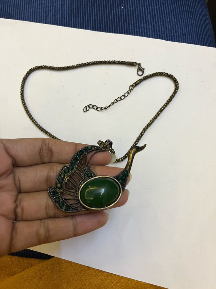 Green Stone peacock Pendant