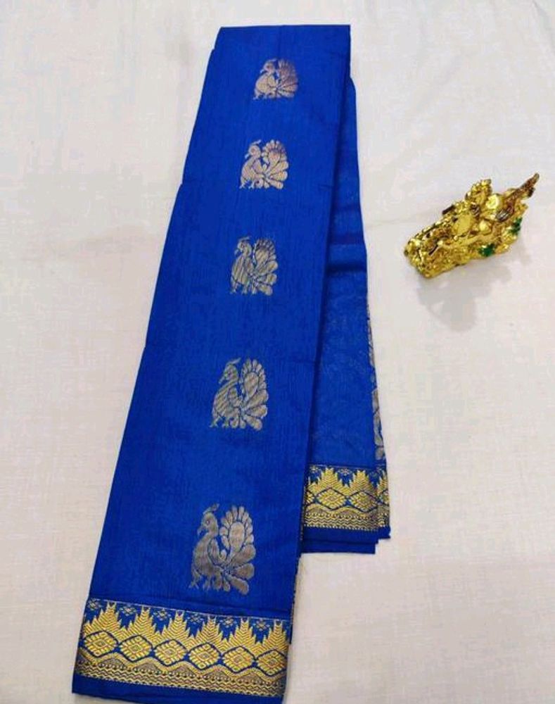 Royal Blue Cotton Silk Saree