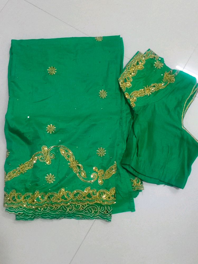 Heavy Work Saree With Blouse